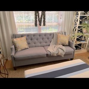 Max Studio Home 18x18 pillows in metallic gold and cream. Self welt. Reversible.